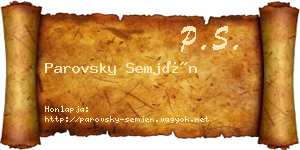 Parovsky Semjén névjegykártya